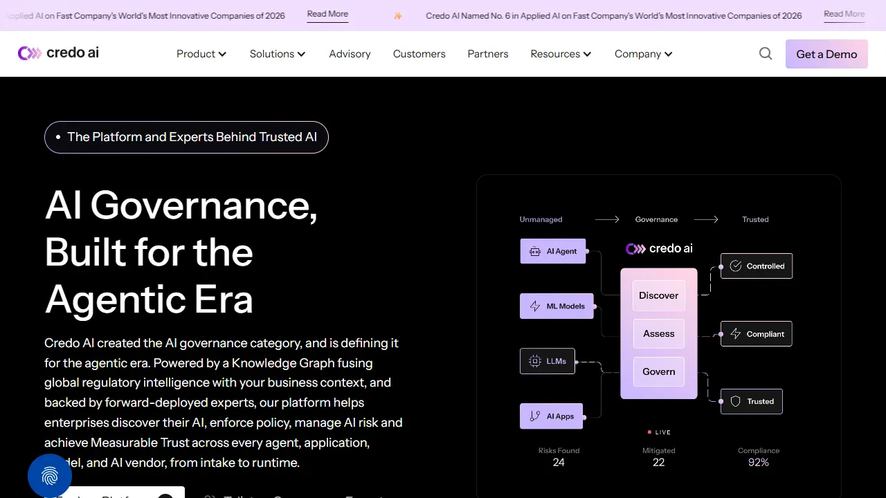 Credo AI homepage snapshot
