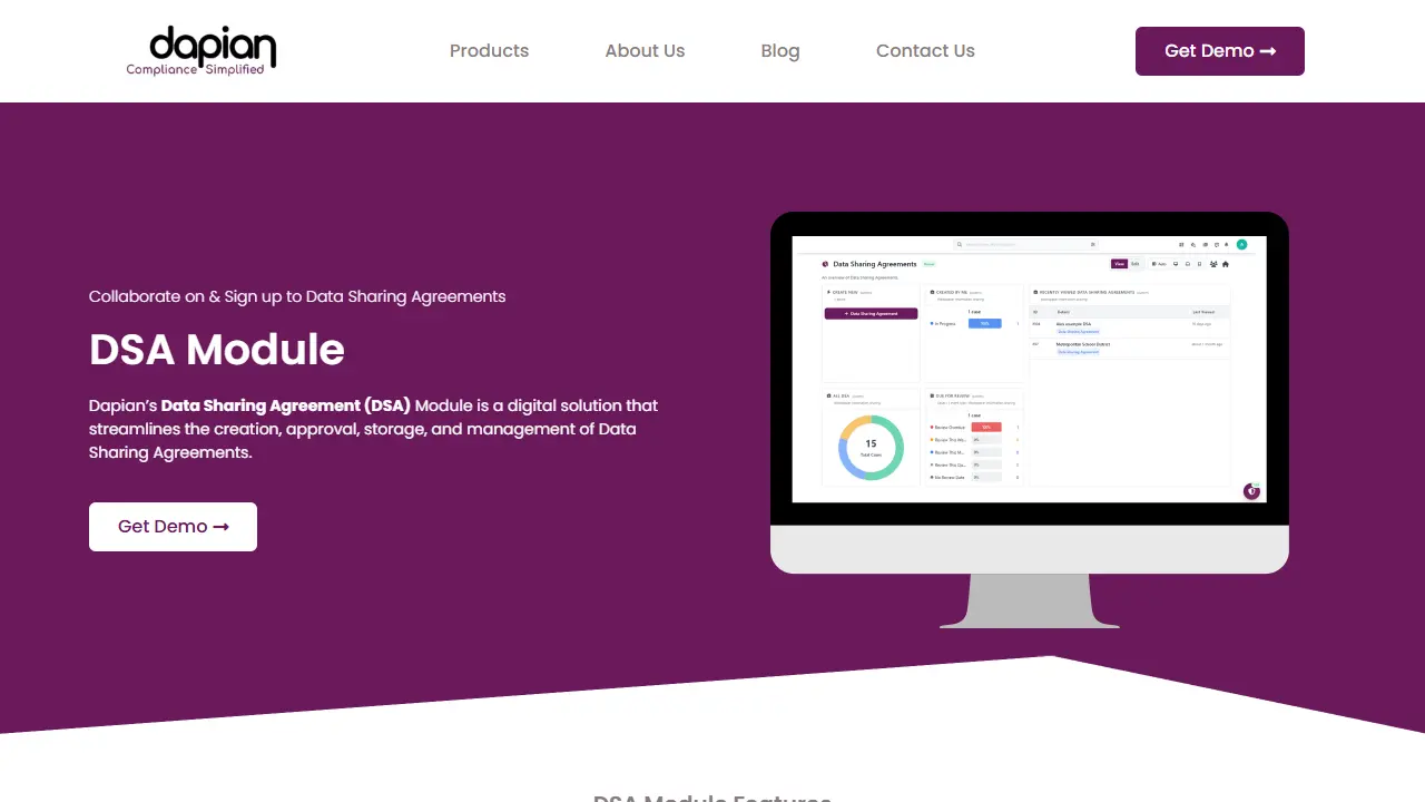 Dapian homepage snapshot