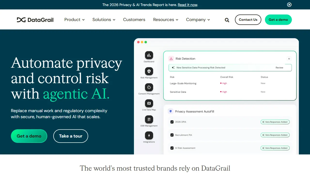 DataGrail homepage snapshot