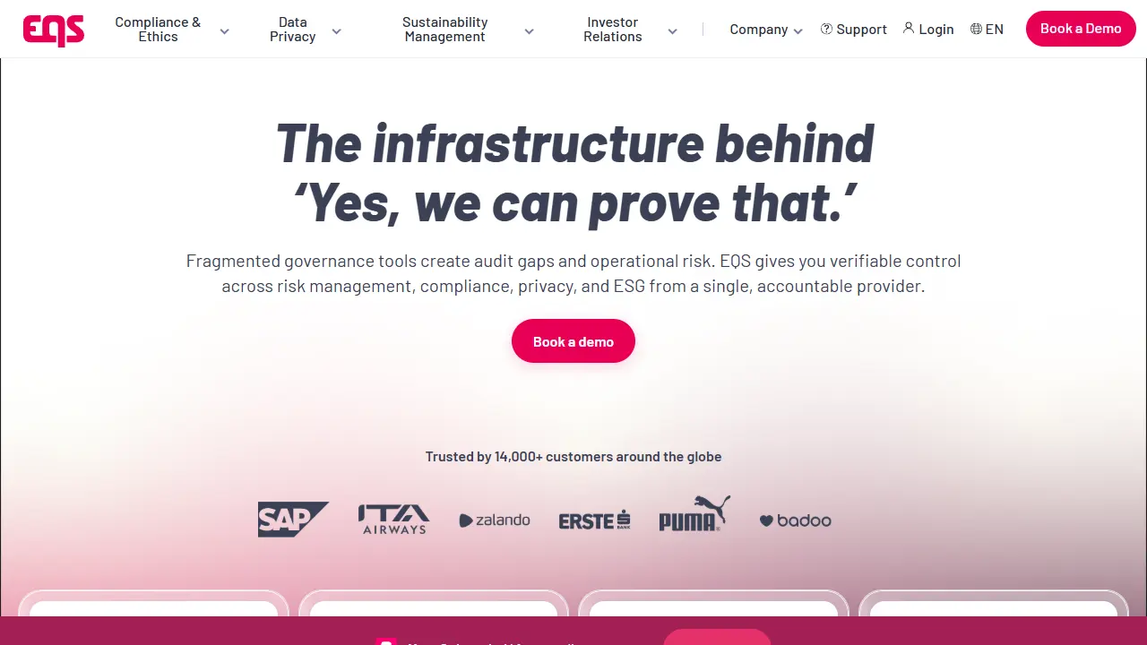 EQS homepage snapshot