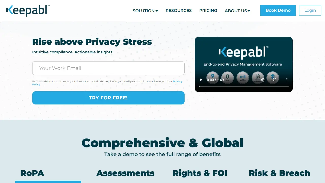 Keepabl homepage snapshot