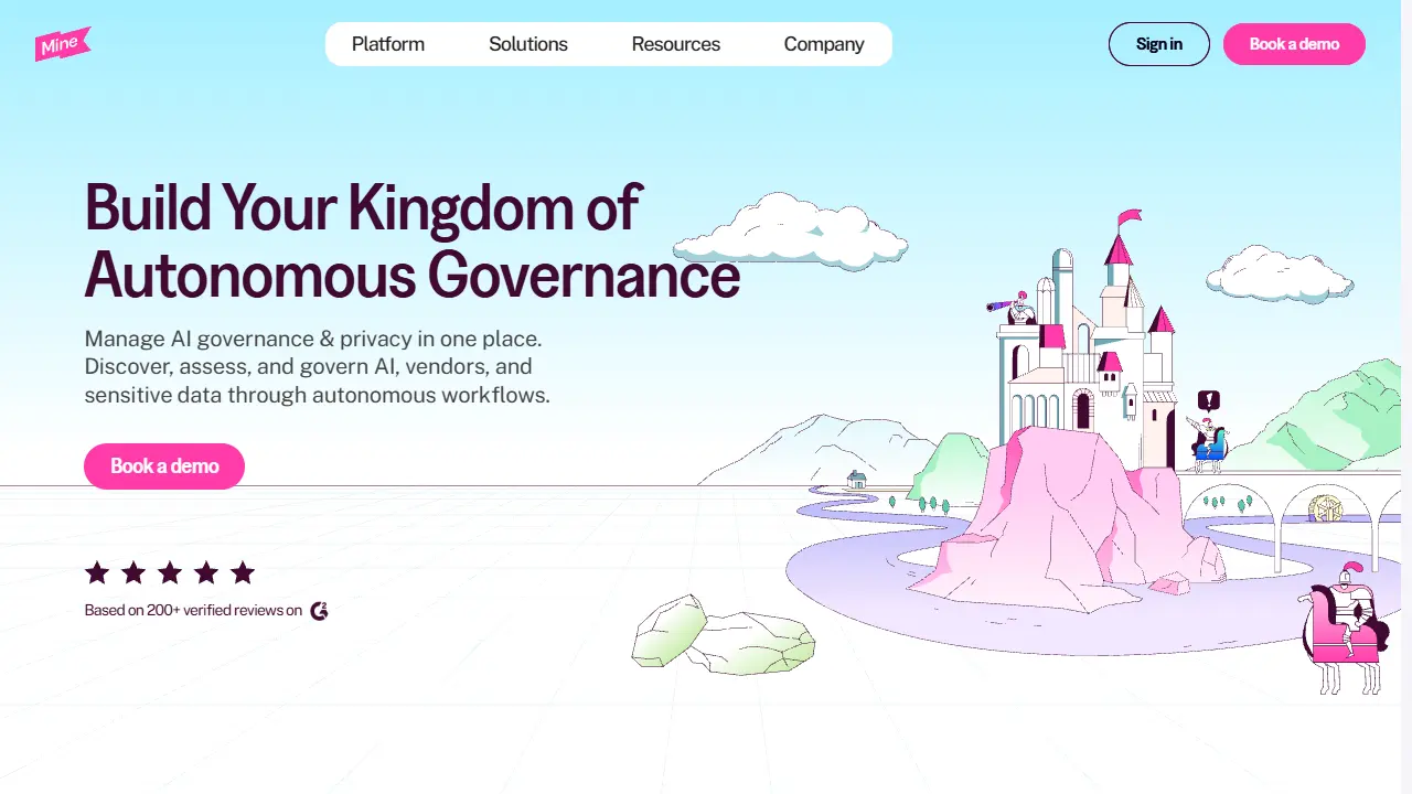 MineOS homepage snapshot