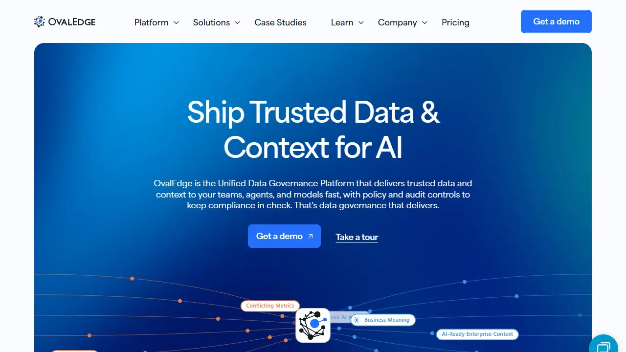 OvalEdge homepage snapshot