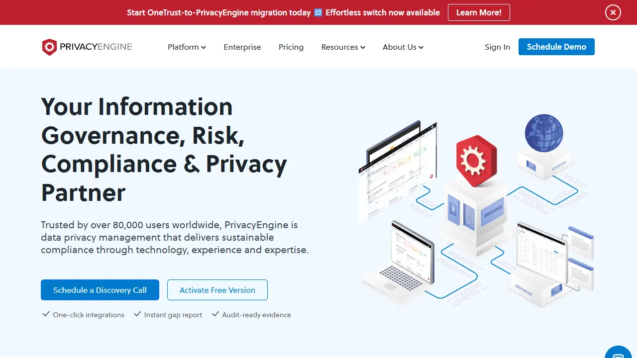 PrivacyEngine homepage snapshot