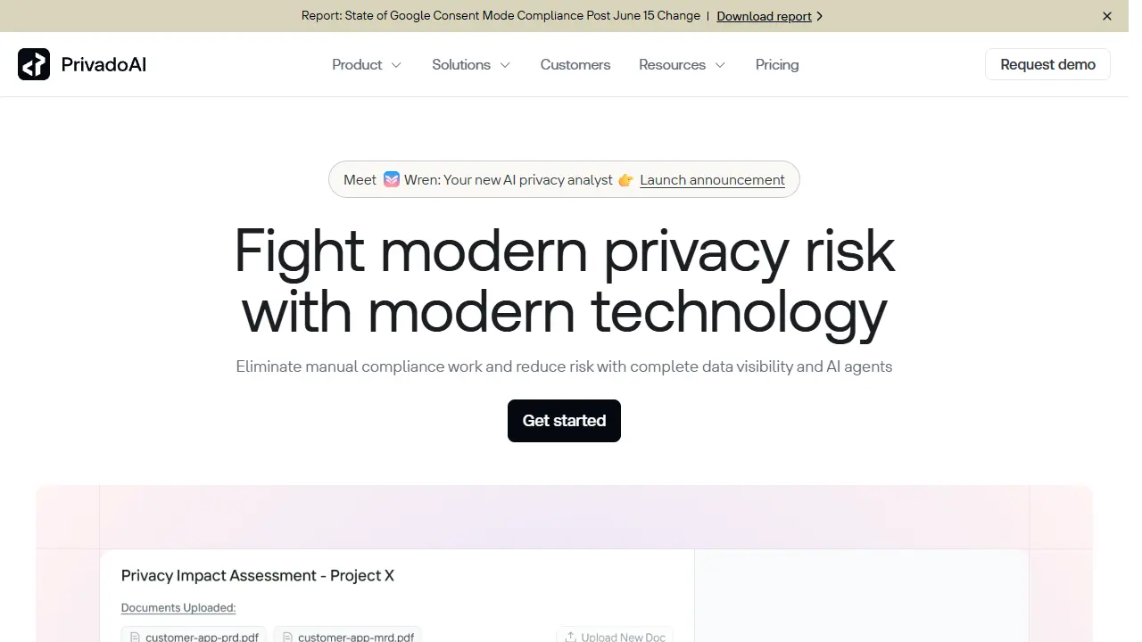 Privado AI homepage snapshot