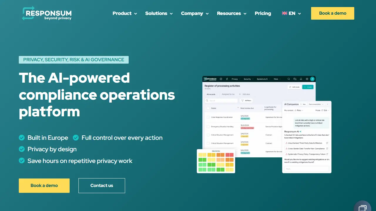 Responsum homepage snapshot