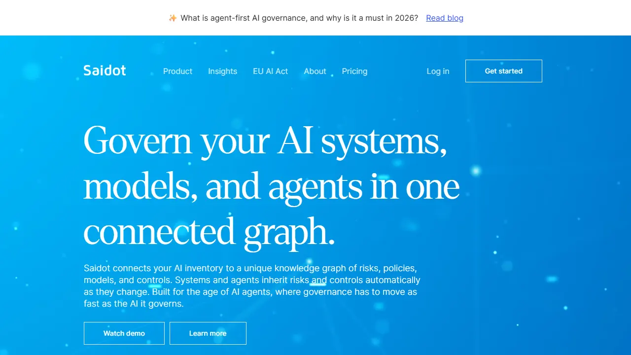 Saidot homepage snapshot