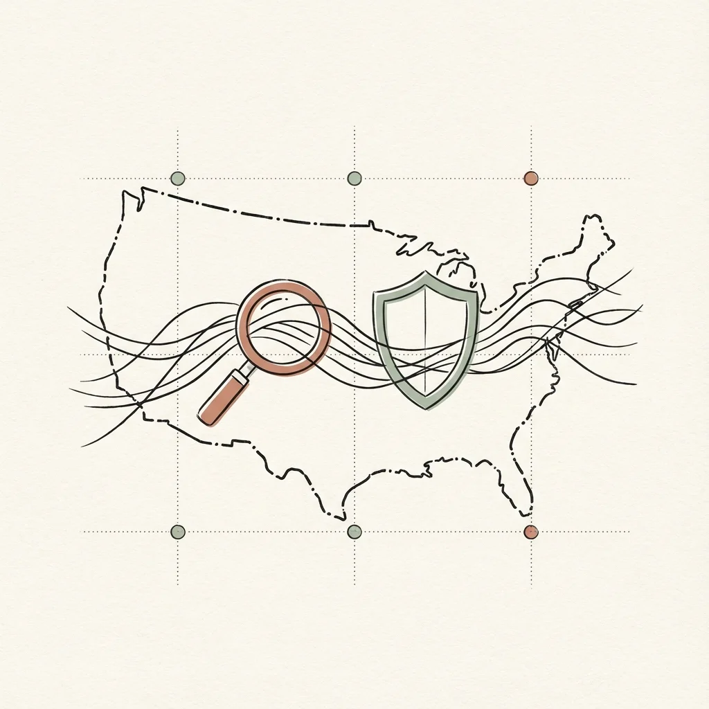 Abstract illustration of data transfers across borders